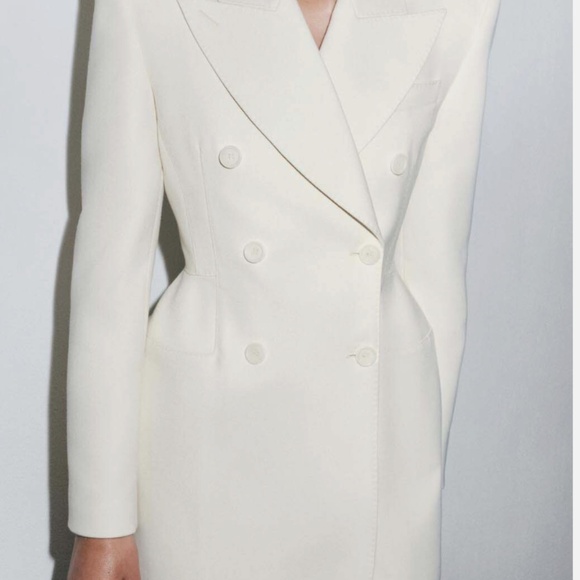 ZARA NEW WOMAN DOUBLE-BREASTED BLAZER SHOULDER PADS - Picture 2 of 5